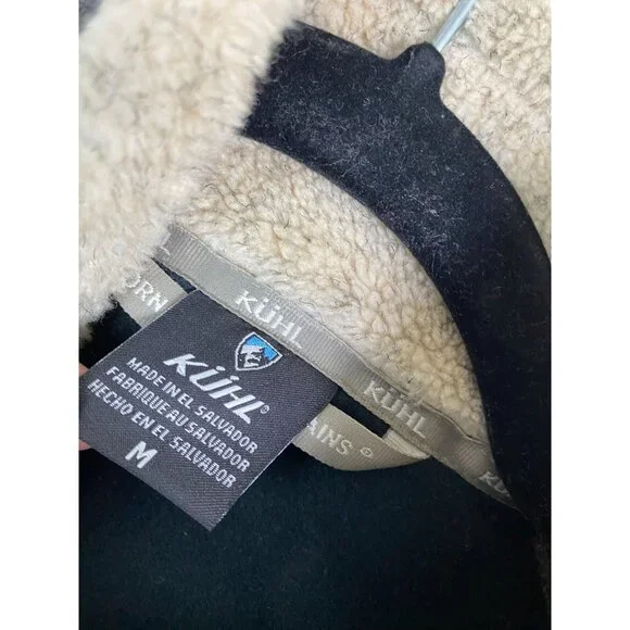 Kuhl Mens Alpenwurx Fleece Full Zip Jacket Size Medium Brown Faux Sherpa Outdoor - Picture 3 of 16